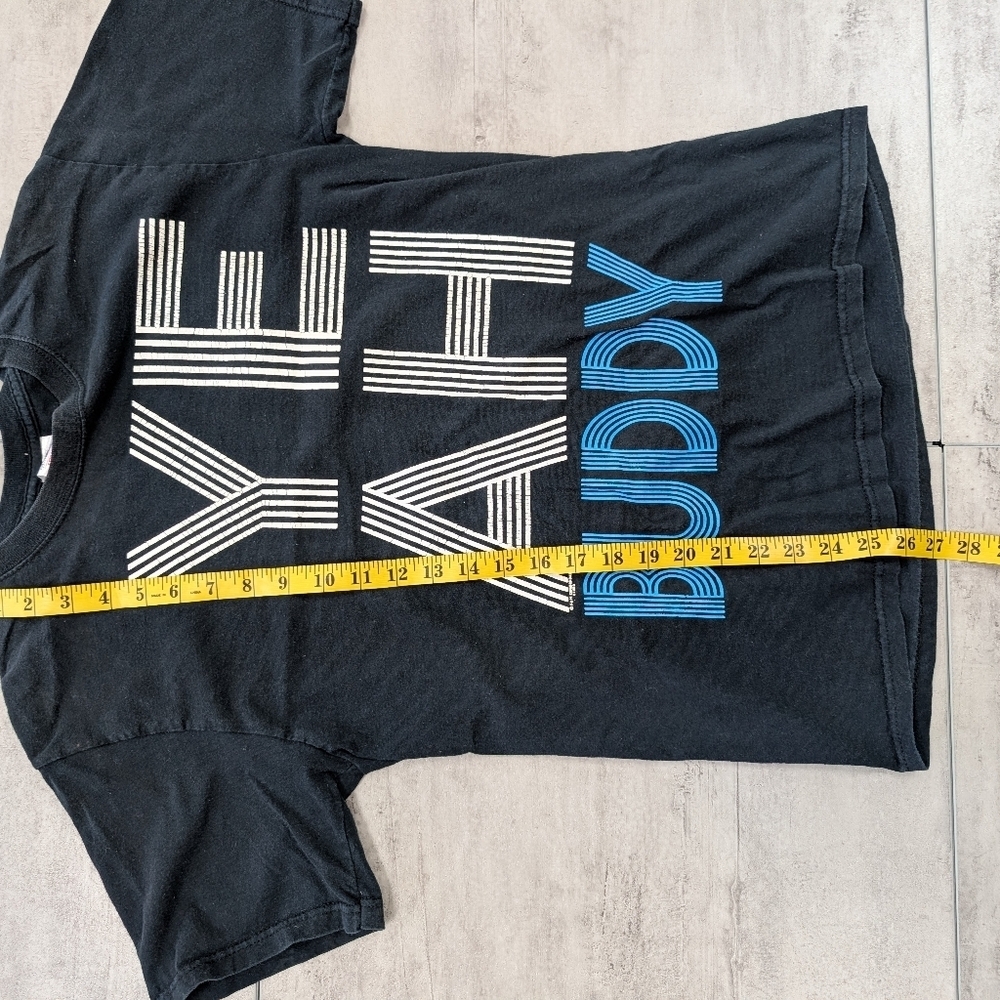 Vintage Y2K Yeah Buddy Black Short Sleeve T-shirt Medium - Picture 5 of 6